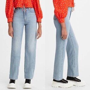 NWT Levis High Rise Straight Leg Light Blue Wash Cropped Jeans Size 28